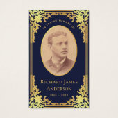 海軍金ゴールドエレガント葬儀記念祈りの言葉カード (正面)