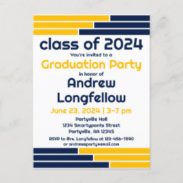 海軍金ゴールドバー卒業党 インビテーションポストカード