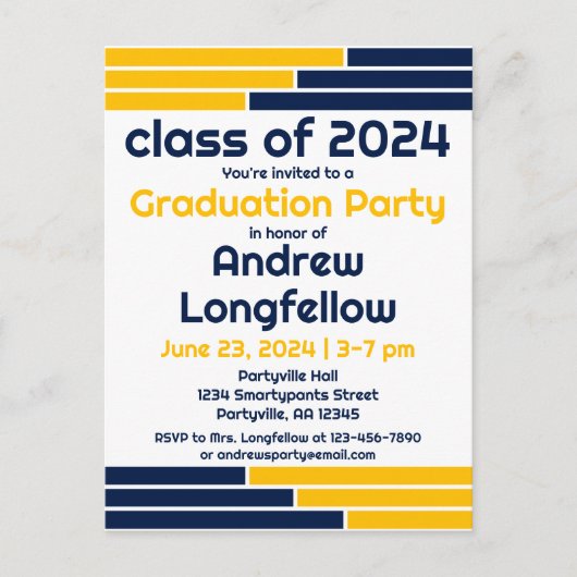 海軍金ゴールドバー卒業党 インビテーションポストカード (正面)