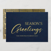 海軍金ゴールドミニマル書道季節のごあいさつ シーズンカード (正面/裏面)