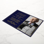 海軍金ゴールド祝生命2写真記念碑 箔招待状 (回転した状態)