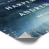 海軍金ゴールド結婚の歓迎サイン ポスター (角)