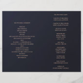 海軍金ゴールド結婚式プログラムを折った。青色植物学 (裏面)