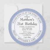 海軍青/白のクールなストライプ すべての年齢層に 招待状 (正面)