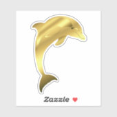 海軍風の金色のイルカ/クジラ シール (シート)