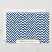 海軍風の金色のシェブロンベイビー男の子シャワー招待状 招待状 (裏面)