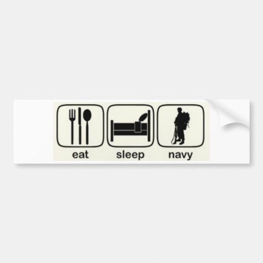 、海軍食べて下さい、眠らせて下さい バンパーステッカー (正面)