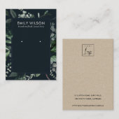 海軍黒い緑のフレーム動物のイヤリングスタッド展示 名刺 (正面/裏面)