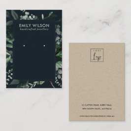 海軍黒い緑のフレーム動物のイヤリングスタッド展示 名刺