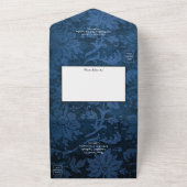 海軍、シルバー、金ゴールドのフローラ結婚が一つになる オールインワン招待状 (外側)