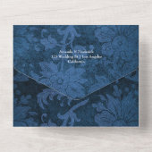 海軍、シルバー、金ゴールドのフローラ結婚が一つになる オールインワン招待状 (裏面)