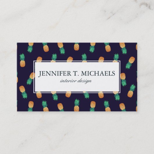 海軍|モノグラムのパイナップル 名刺 (正面)