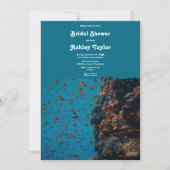 海軍 水中 海の魚 浅瀬 ビーチ ブライダルシャワー 招待状 (正面)