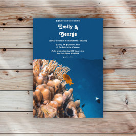 海軍 水中 海の魚 浅瀬 沿岸 結婚式 招待状