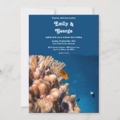 海軍 水中 海の魚 浅瀬 沿岸 結婚式 招待状 (正面)