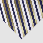 海軍、白、金ゴールドの対角線のストライプのティッシュペーパー 薄葉紙 (詳細)