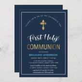 海軍·金ゴールド第エレガント一聖餐会 招待状 (正面/裏面)