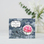 海軍(USN) 結婚式予定日 & ローズ 案内ポストカード (スタンド正面)