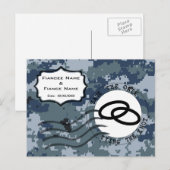 海軍(USN) 結婚式場を確保せよ & 結婚指輪 案内ポストカード (正面/裏面)