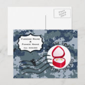 海軍(USN) 結婚式場を確保せよ & 結婚指輪 案内ポストカード (正面/裏面)