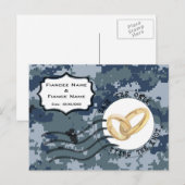 海軍(USN) 結婚式場を確保せよ & 結婚指輪 案内ポストカード (正面/裏面)