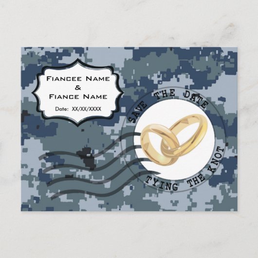 海軍(USN) 結婚式場を確保せよ & 結婚指輪 案内ポストカード (正面)