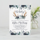 海軍Bohoのベビーシャワーの招待状の男の赤ちゃん 招待状 (スタンド正面)