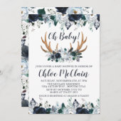 海軍Bohoのベビーシャワーの招待状の男の赤ちゃん 招待状 (正面/裏面)