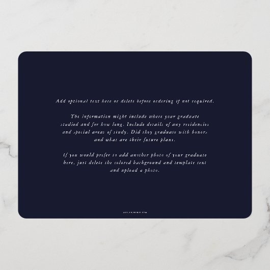 海軍MDアスクレピウス卒業写真発表 箔招待状 (裏面)