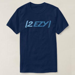 海軍Tシャツの2つのEZYの人のロゴの青 Tシャツ