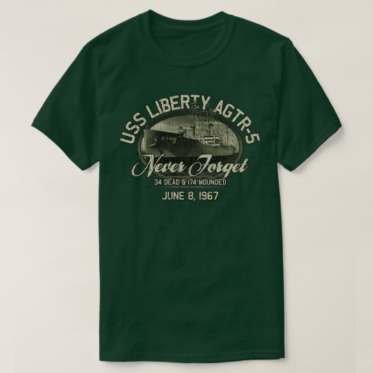 海軍USS Liberty AGTR5 1967 Tシャツ (デザイン正面)