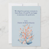 海辺でこっそり結婚式 招待状 (裏面)