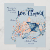 海辺でこっそり結婚式 招待状 (正面/裏面)