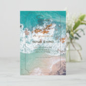 海辺での結婚式の招待状 招待状 (スタンド正面)