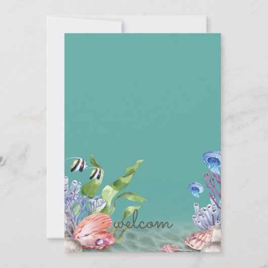 海辺での結婚式の招待状 招待状 (裏面)