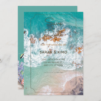 海辺での結婚式の招待状 招待状