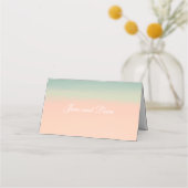 海辺でシンプル折り畳んだ プレイスカード (裏面)