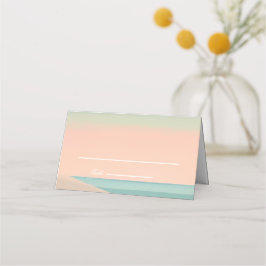 海辺でシンプル折り畳んだ プレイスカード