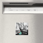 「海辺でダウン」ゴムアヒル磁石 マグネット (インサイチュ (食洗機))