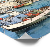 海辺で一日外出する ポスター (角)