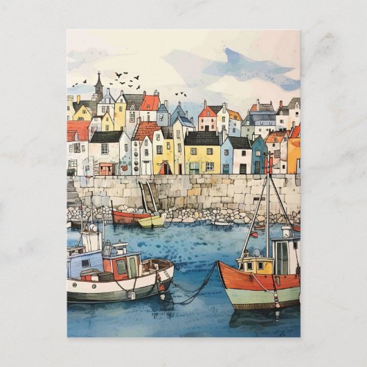 海辺で一日外出する ポストカード (正面)