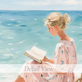 海辺で本を読む少女 アートプリント ポスター
