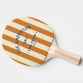 海辺で燃えたハチミツのストライピングと家族名 卓球ラケット (横)