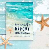 海辺とご挨拶トロピカルビーチの小さなクリスマス シーズンカード
