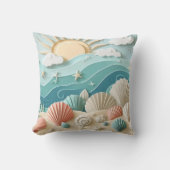 「海辺にて」 クッション (正面)