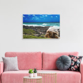 海辺に大きな亀 キャンバスプリント (インサイチュ (リビング))