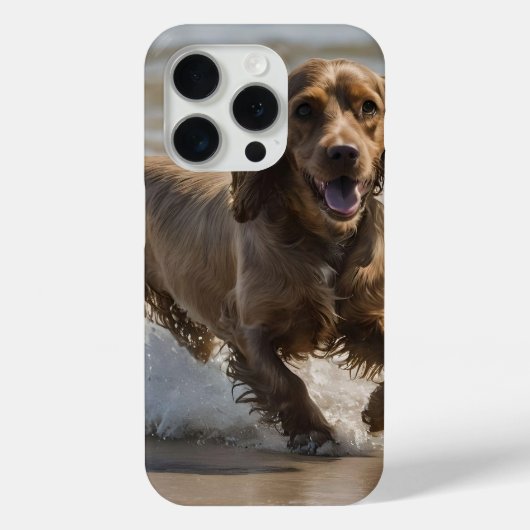 「海辺のおもしろい:海の中遊でのコッカースパニエル犬 Case-Mate iPhoneケース (裏面)