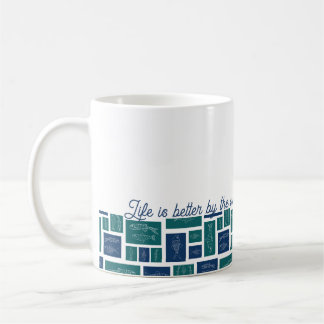 海辺のさかな模様 コーヒーマグカップ