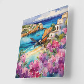 海辺のアーチ» スクエア壁時計 (傾斜)