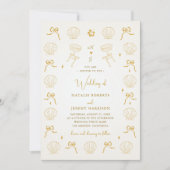 海辺のウェディングにぴったりな、素朴で魅力的なデザインの招待状 招待状 (正面)